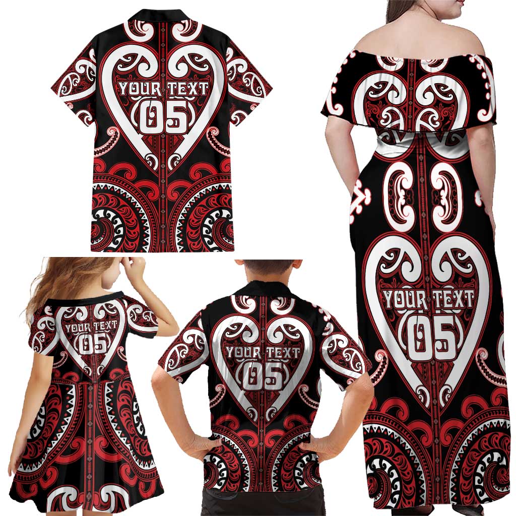 Custom Aotearoa Ngapuhi Family Matching Off Shoulder Maxi Dress and Hawaiian Shirt Maori Tribal Pattern LT05 - Polynesian Pride