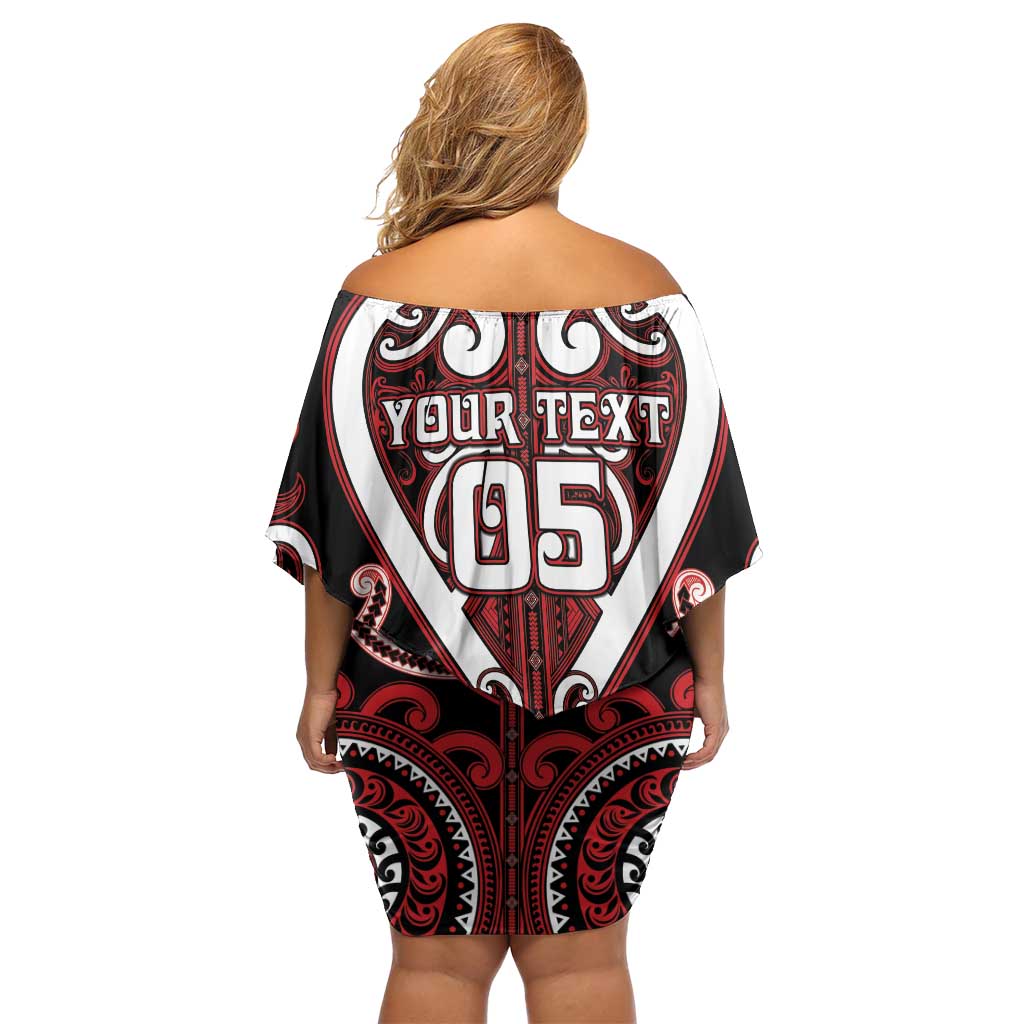 Custom Aotearoa Ngapuhi Family Matching Off Shoulder Short Dress and Hawaiian Shirt Maori Tribal Pattern LT05 - Polynesian Pride