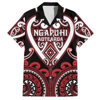 Custom Aotearoa Ngapuhi Family Matching Summer Maxi Dress and Hawaiian Shirt Maori Tribal Pattern LT05 Dad's Shirt - Short Sleeve Red - Polynesian Pride