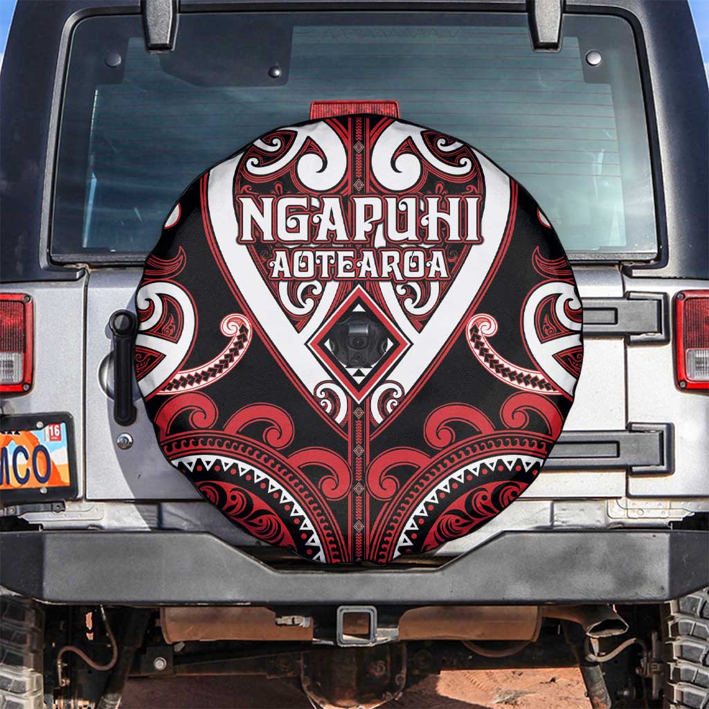Aotearoa Ngapuhi Spare Tire Cover Maori Tribal Pattern LT05 Red - Polynesian Pride