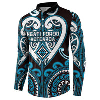 Custom Aotearoa Ngati Porou Button Sweatshirt Maori Tribal Pattern