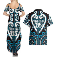 Custom Aotearoa Ngati Porou Couples Matching Summer Maxi Dress and Hawaiian Shirt Maori Tribal Pattern