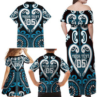 Custom Aotearoa Ngati Porou Family Matching Off Shoulder Maxi Dress and Hawaiian Shirt Maori Tribal Pattern LT05 - Polynesian Pride