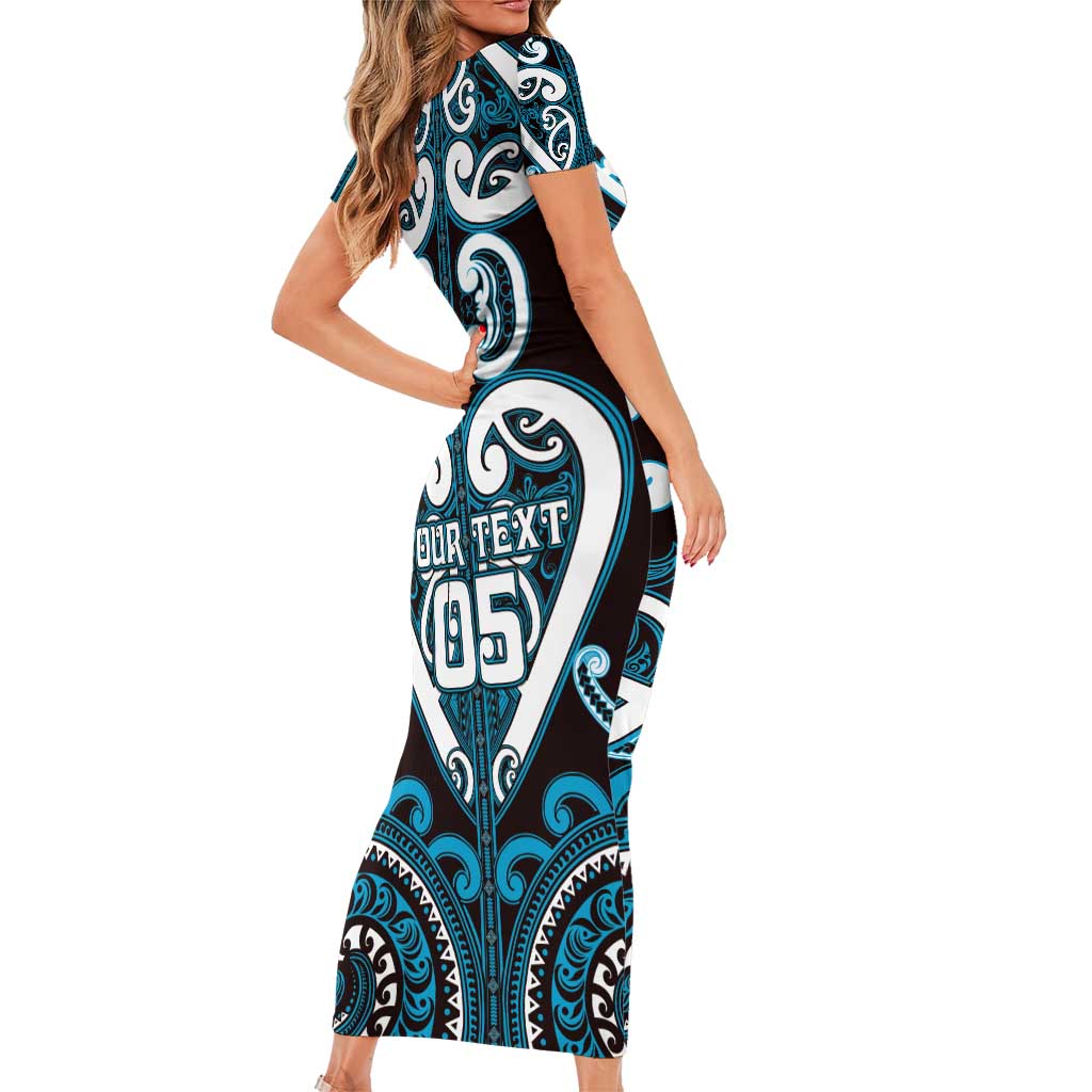 Custom Aotearoa Ngati Porou Family Matching Short Sleeve Bodycon Dress and Hawaiian Shirt Maori Tribal Pattern