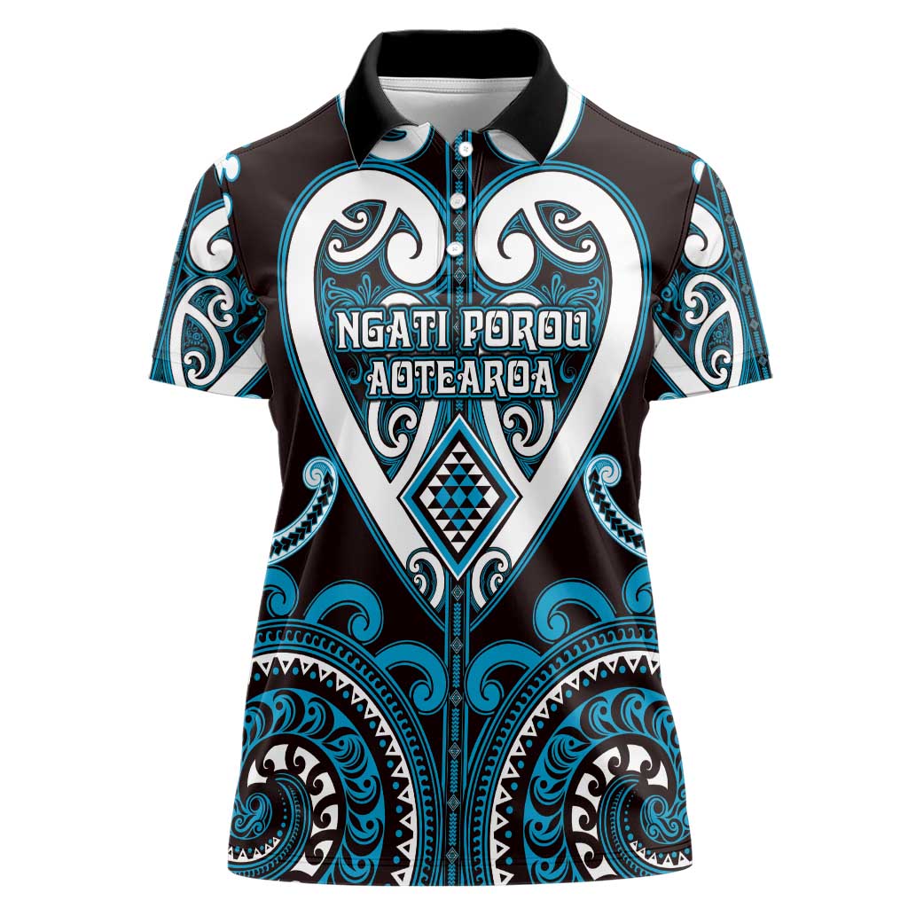 Custom Aotearoa Ngati Porou Women Polo Shirt Maori Tribal Pattern
