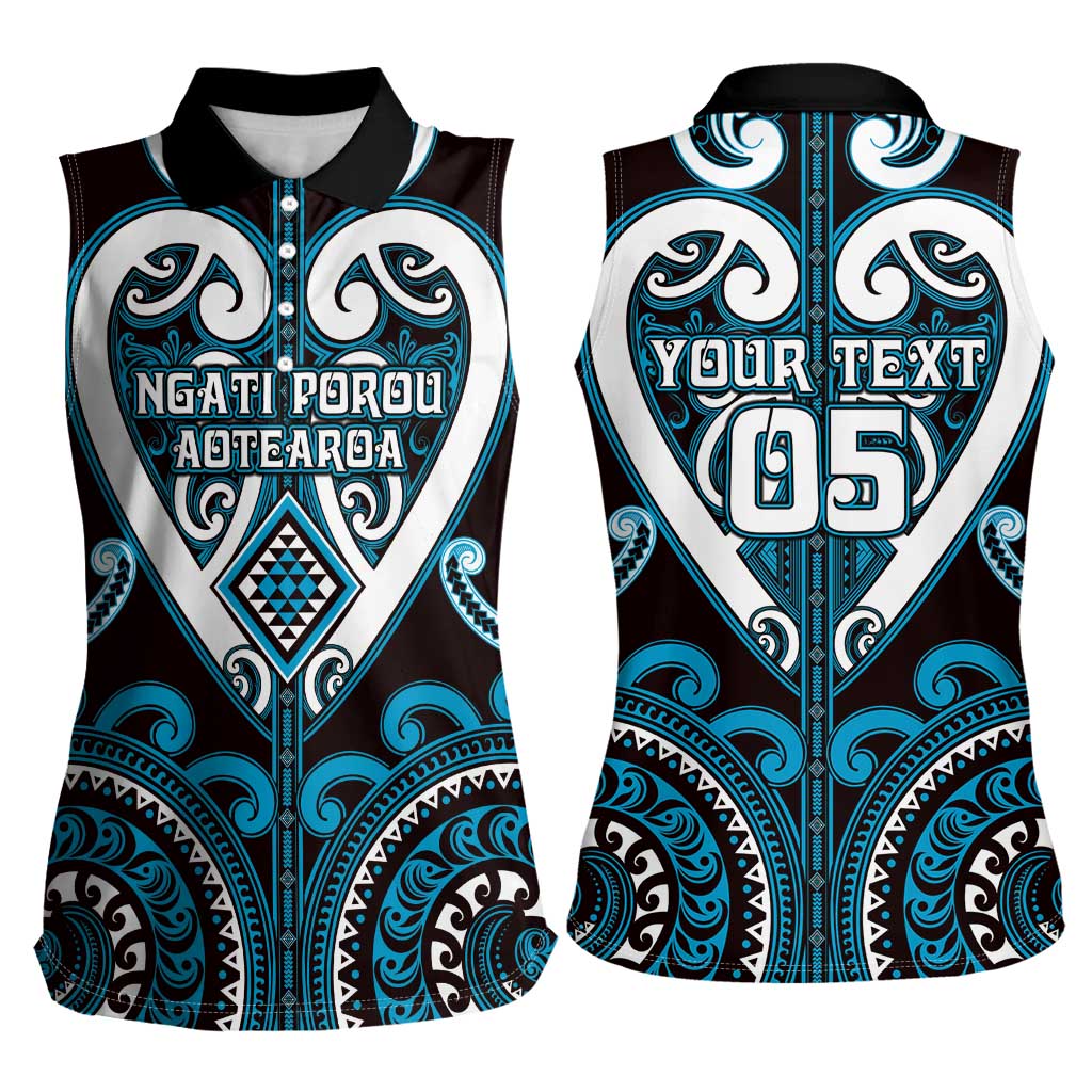 Custom Aotearoa Ngati Porou Women Sleeveless Polo Shirt Maori Tribal Pattern LT05 - Polynesian Pride
