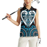 Custom Aotearoa Ngati Porou Women Sleeveless Polo Shirt Maori Tribal Pattern LT05 - Polynesian Pride