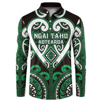 Custom Aotearoa Ngai Tahu Button Sweatshirt Maori Tribal Pattern