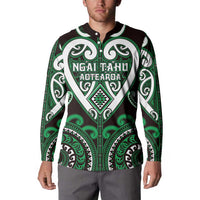 Custom Aotearoa Ngai Tahu Button Sweatshirt Maori Tribal Pattern