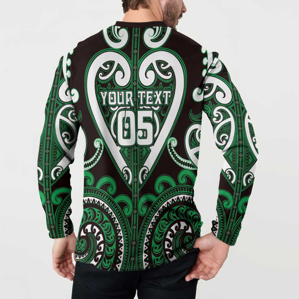 Custom Aotearoa Ngai Tahu Button Sweatshirt Maori Tribal Pattern