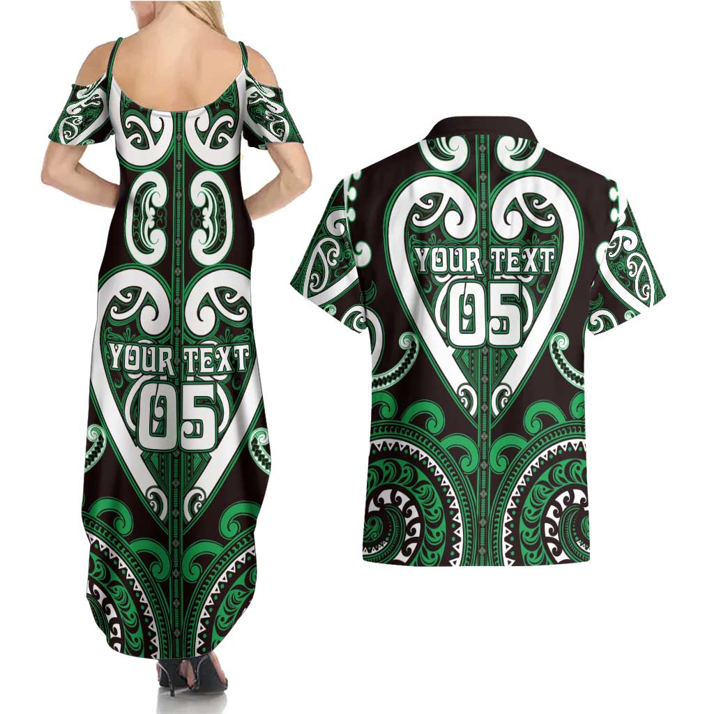 Custom Aotearoa Ngai Tahu Couples Matching Summer Maxi Dress and Hawaiian Shirt Maori Tribal Pattern