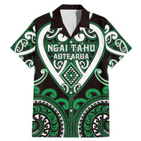 Custom Aotearoa Ngai Tahu Family Matching Mermaid Dress and Hawaiian Shirt Maori Tribal Pattern LT05 Dad's Shirt - Short Sleeve Green - Polynesian Pride