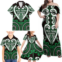 Custom Aotearoa Ngai Tahu Family Matching Off Shoulder Maxi Dress and Hawaiian Shirt Maori Tribal Pattern LT05 - Polynesian Pride