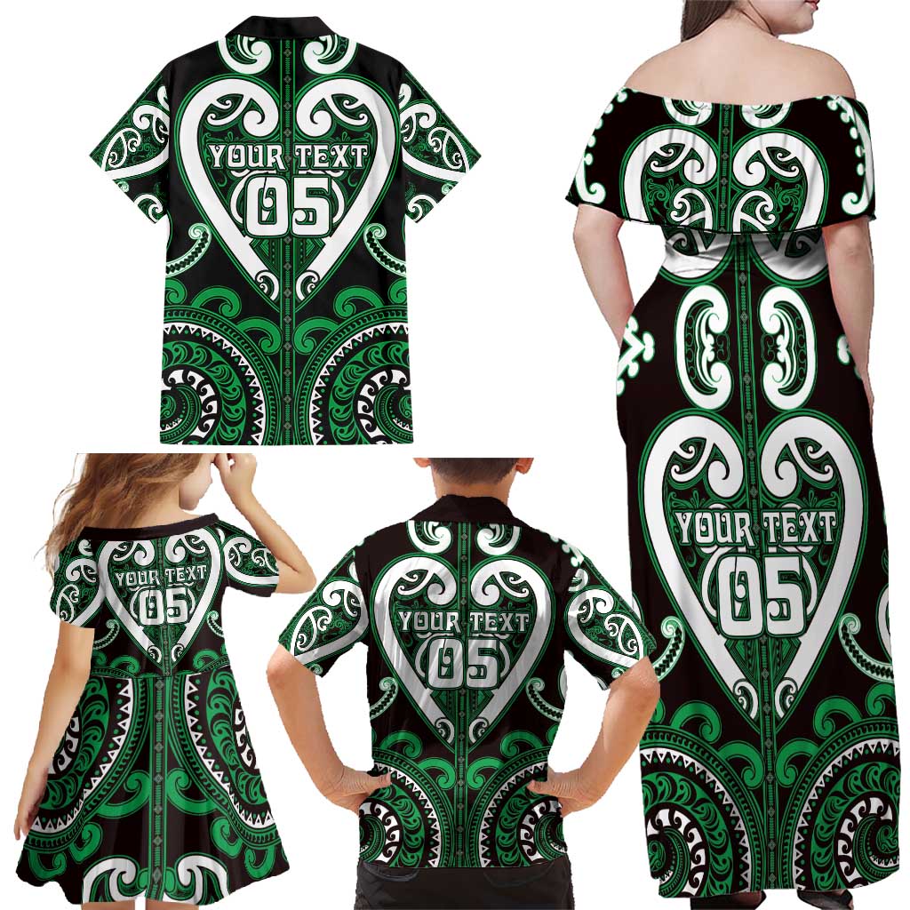 Custom Aotearoa Ngai Tahu Family Matching Off Shoulder Maxi Dress and Hawaiian Shirt Maori Tribal Pattern LT05 - Polynesian Pride
