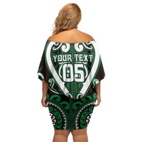 Custom Aotearoa Ngai Tahu Family Matching Off Shoulder Short Dress and Hawaiian Shirt Maori Tribal Pattern LT05 - Polynesian Pride