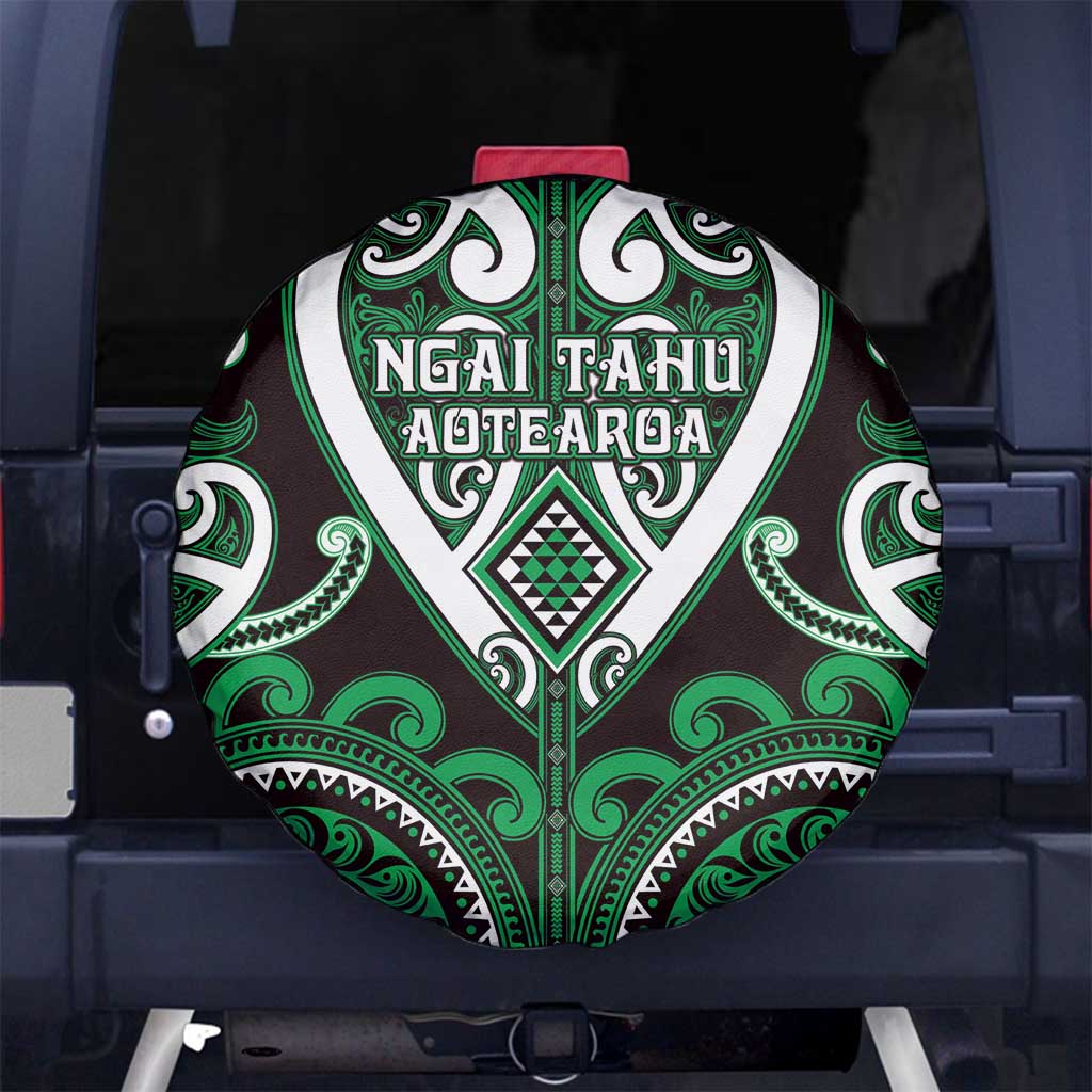 Aotearoa Ngai Tahu Spare Tire Cover Maori Tribal Pattern LT05 No hole Green - Polynesian Pride