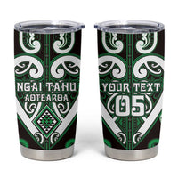 Custom Aotearoa Ngai Tahu Tumbler Cup Maori Tribal Pattern LT05 Green - Polynesian Pride