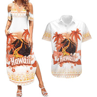 Hawaiian Volcano Lava Flow Couples Matching Summer Maxi Dress and Hawaiian Shirt With Hawaiian Tapa Pattern