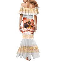 Hawaiian Volcano Lava Flow Family Matching Mermaid Dress and Hawaiian Shirt With Hawaiian Tapa Pattern LT05 - Polynesian Pride