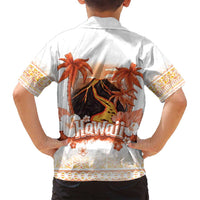Hawaiian Volcano Lava Flow Family Matching Off Shoulder Maxi Dress and Hawaiian Shirt With Hawaiian Tapa Pattern LT05 - Polynesian Pride