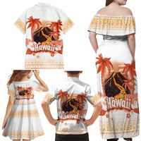 Hawaiian Volcano Lava Flow Family Matching Off Shoulder Maxi Dress and Hawaiian Shirt With Hawaiian Tapa Pattern LT05 - Polynesian Pride