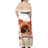 Hawaiian Volcano Lava Flow Family Matching Off Shoulder Maxi Dress and Hawaiian Shirt With Hawaiian Tapa Pattern LT05 - Polynesian Pride