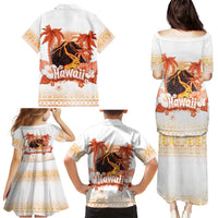 Hawaiian Volcano Lava Flow Family Matching Puletasi and Hawaiian Shirt With Hawaiian Tapa Pattern LT05 - Polynesian Pride