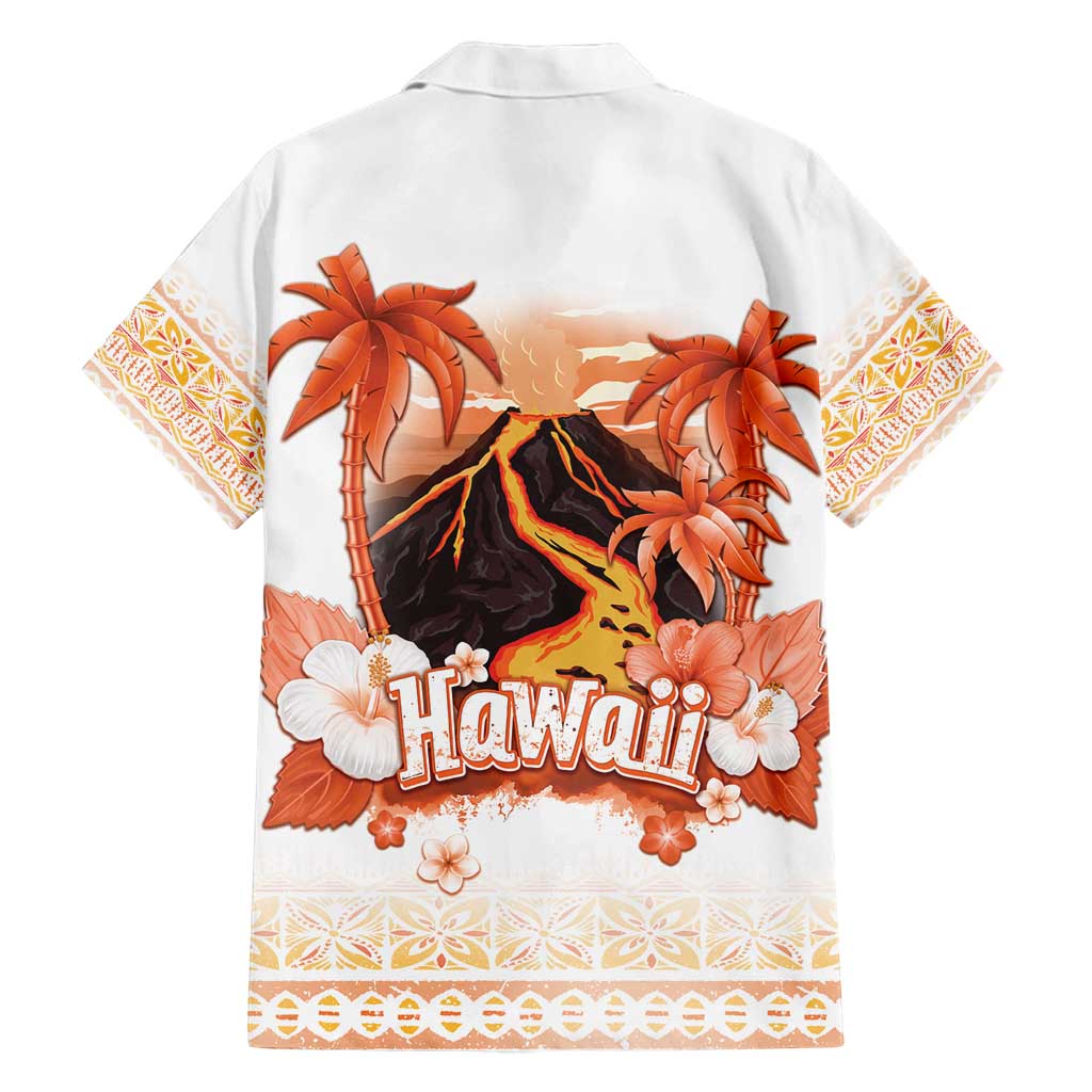 Hawaiian Volcano Lava Flow Family Matching Tank Maxi Dress and Hawaiian Shirt With Hawaiian Tapa Pattern