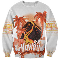Hawaiian Volcano Lava Flow Sweatshirt With Hawaiian Tapa Pattern