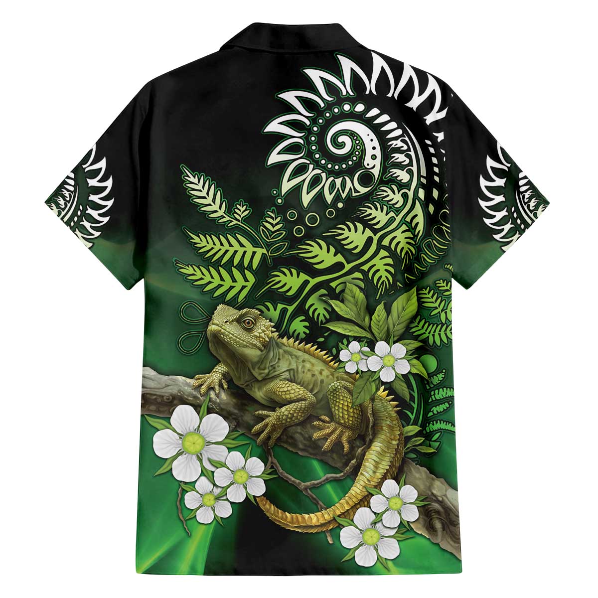 Aotearoa New Zealand Tuatara Family Matching Puletasi and Hawaiian Shirt Maori Koru Art LT05 - Polynesian Pride