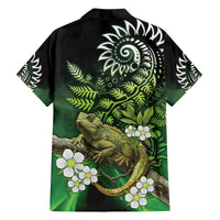 Aotearoa New Zealand Tuatara Family Matching Puletasi and Hawaiian Shirt Maori Koru Art LT05 - Polynesian Pride