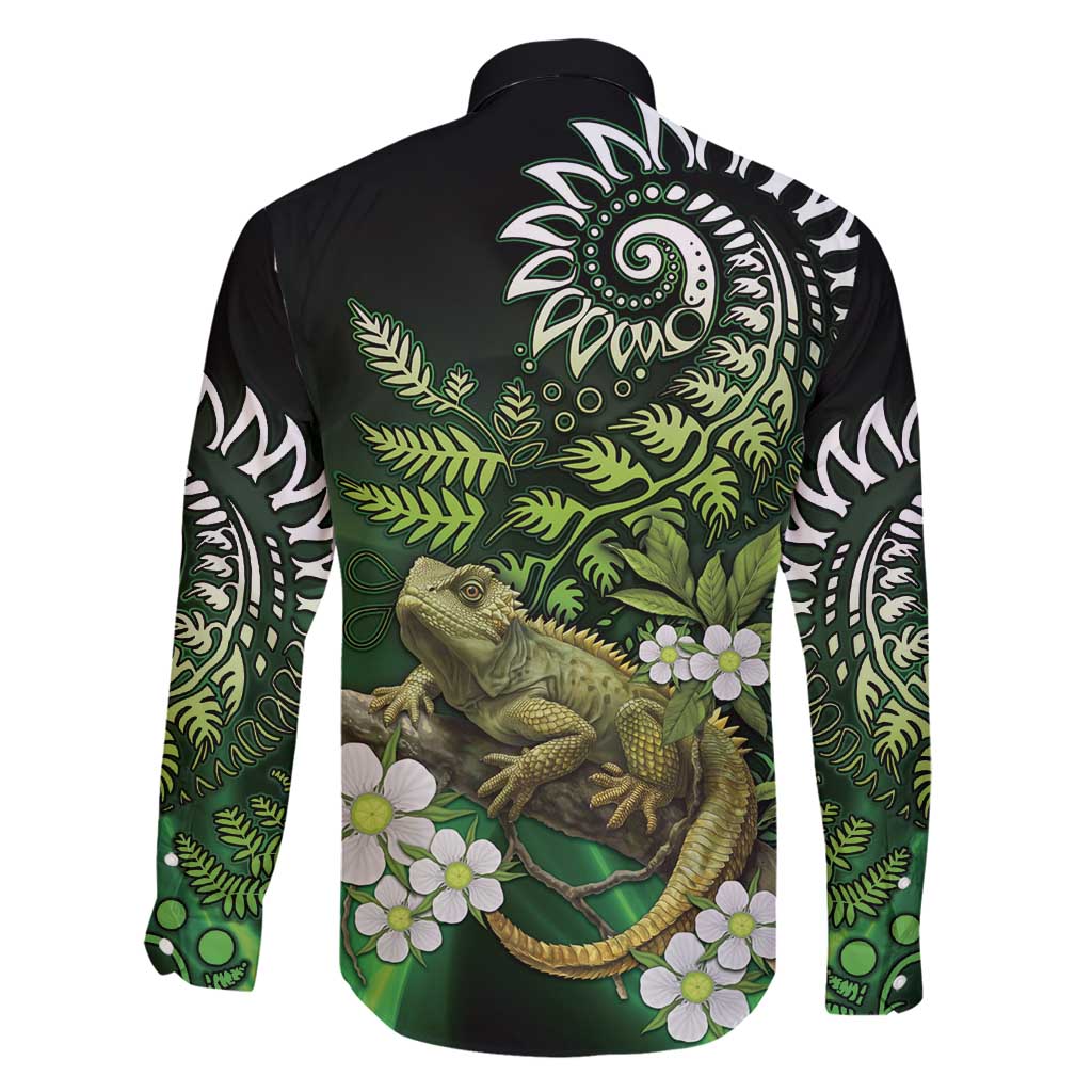 Aotearoa New Zealand Tuatara Family Matching Tank Maxi Dress and Hawaiian Shirt Maori Koru Art LT05 - Polynesian Pride