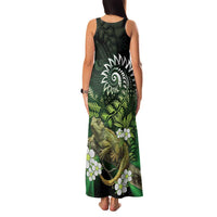 Aotearoa New Zealand Tuatara Family Matching Tank Maxi Dress and Hawaiian Shirt Maori Koru Art LT05 - Polynesian Pride