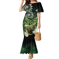 Aotearoa New Zealand Tuatara Mermaid Dress Maori Koru Art LT05 Women Green - Polynesian Pride