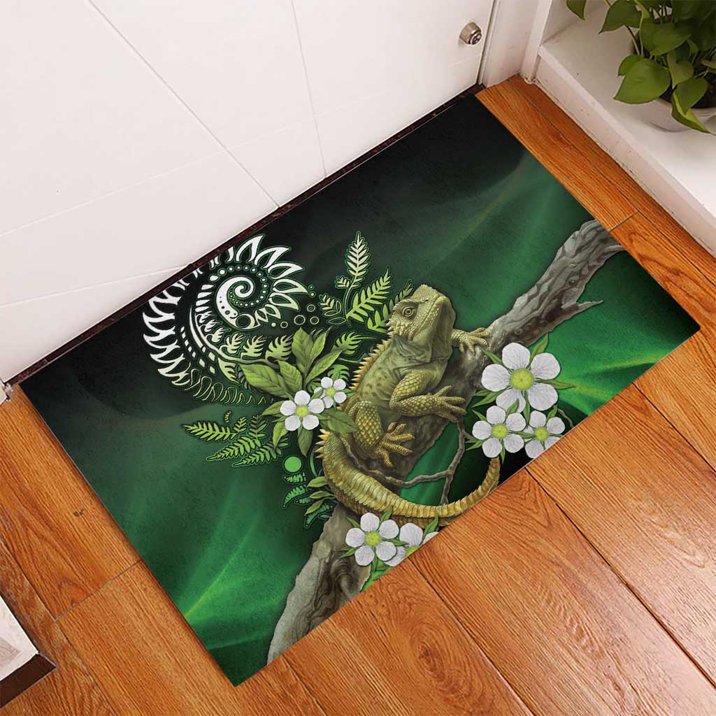 Aotearoa New Zealand Tuatara Rubber Doormat Maori Koru Art LT05 - Polynesian Pride
