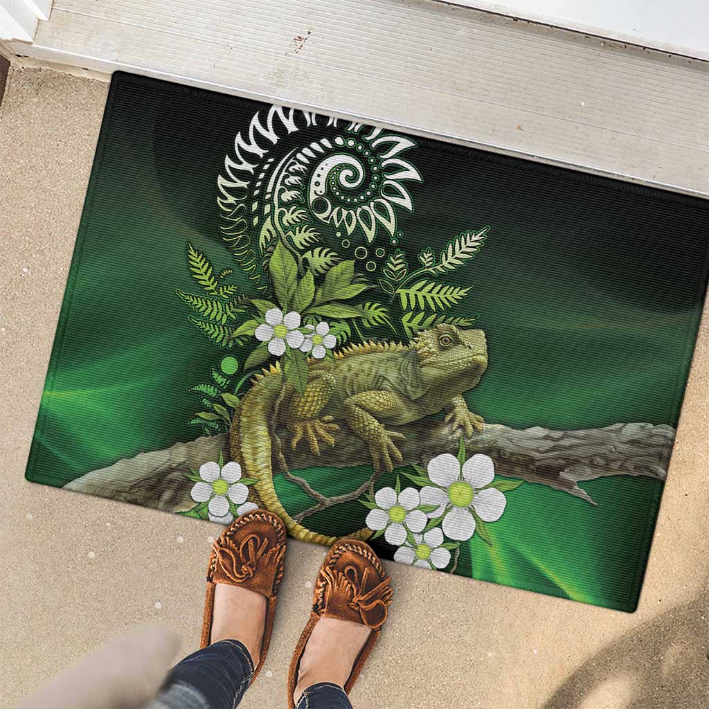 Aotearoa New Zealand Tuatara Rubber Doormat Maori Koru Art LT05 - Polynesian Pride