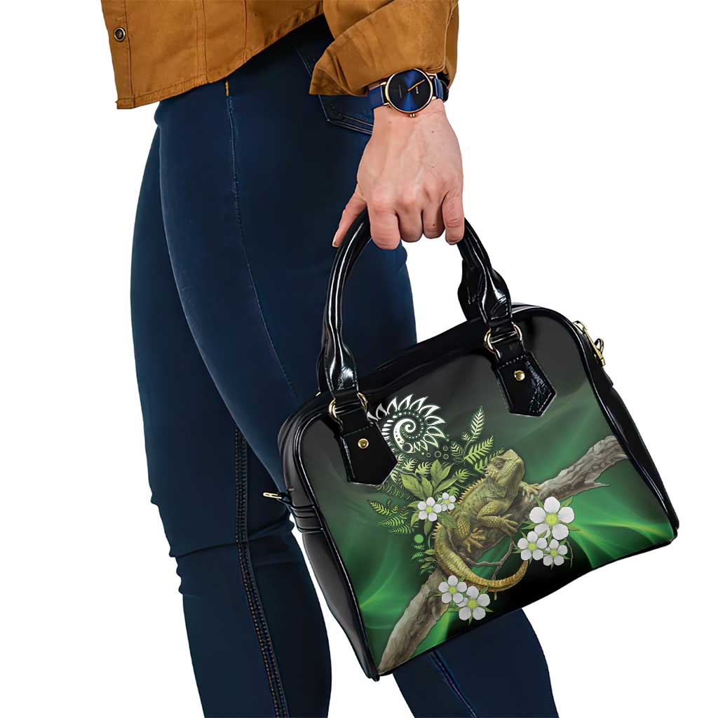 Aotearoa New Zealand Tuatara Shoulder Handbag Maori Koru Art