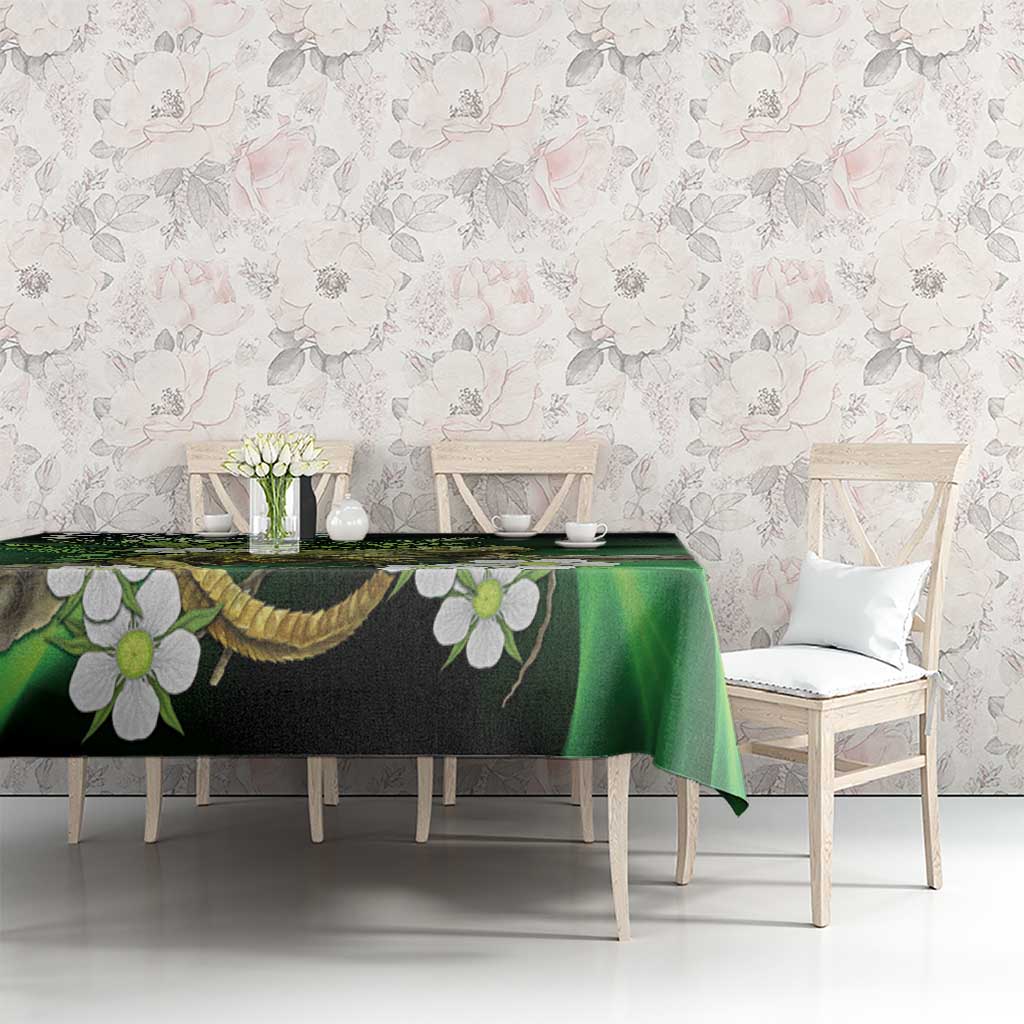 Aotearoa New Zealand Tuatara Tablecloth Maori Koru Art