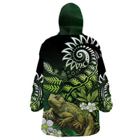 Aotearoa New Zealand Tuatara Wearable Blanket Hoodie Maori Koru Art LT05 - Polynesian Pride