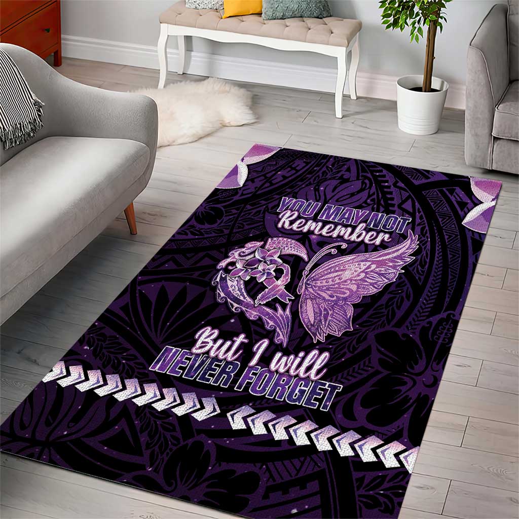 Alzheimer's Awareness Area Rug You May Not Remember But I Will Never Forget LT05 - Polynesian Pride