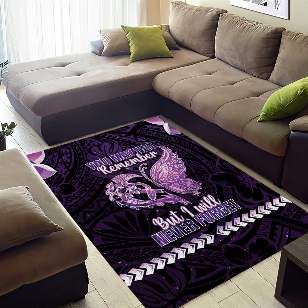 Alzheimer's Awareness Area Rug You May Not Remember But I Will Never Forget LT05 - Polynesian Pride