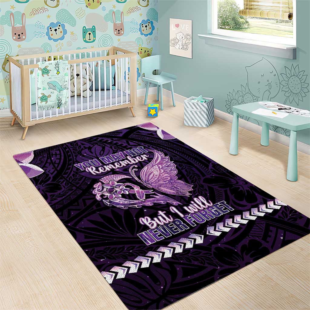 Alzheimer's Awareness Area Rug You May Not Remember But I Will Never Forget LT05 - Polynesian Pride