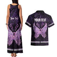 Personalised Alzheimer's Awareness Couples Matching Tank Maxi Dress and Hawaiian Shirt You May Not Remember But I Will Never Forget LT05 - Polynesian Pride