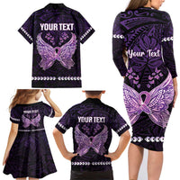 Personalised Alzheimer's Awareness Family Matching Long Sleeve Bodycon Dress and Hawaiian Shirt You May Not Remember But I Will Never Forget LT05 - Polynesian Pride