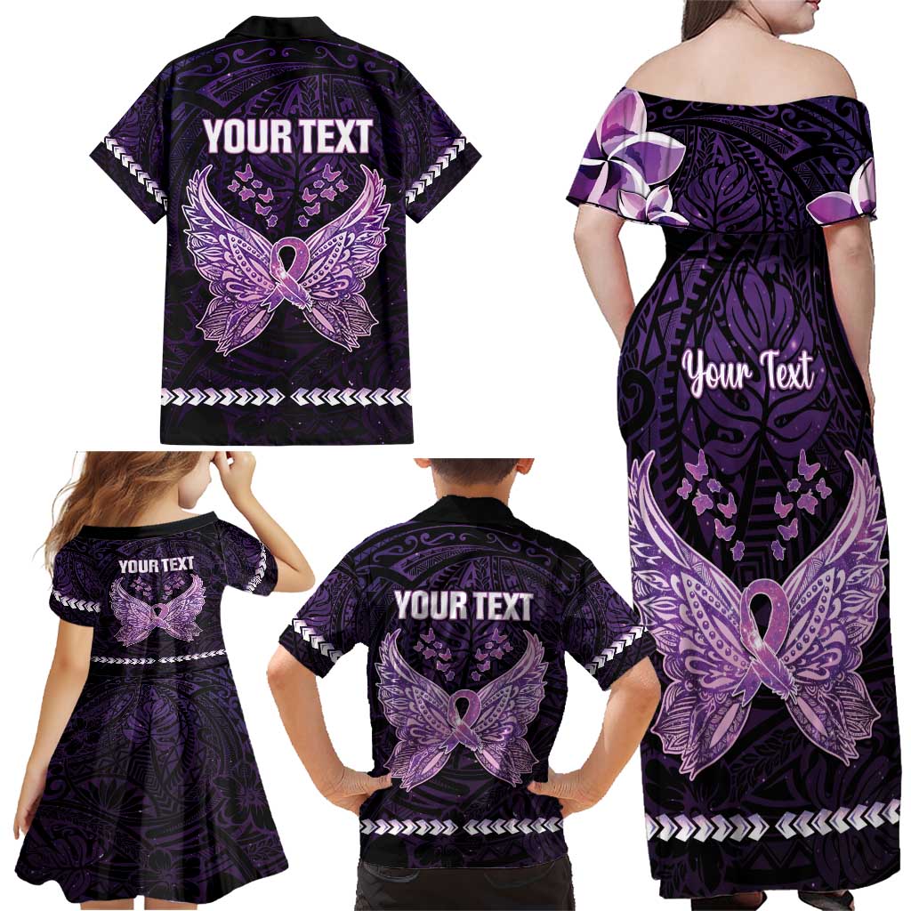 Personalised Alzheimer's Awareness Family Matching Off Shoulder Maxi Dress and Hawaiian Shirt You May Not Remember But I Will Never Forget LT05 - Polynesian Pride
