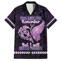 Personalised Alzheimer's Awareness Family Matching Off Shoulder Maxi Dress and Hawaiian Shirt You May Not Remember But I Will Never Forget LT05 Dad's Shirt - Short Sleeve Purple - Polynesian Pride