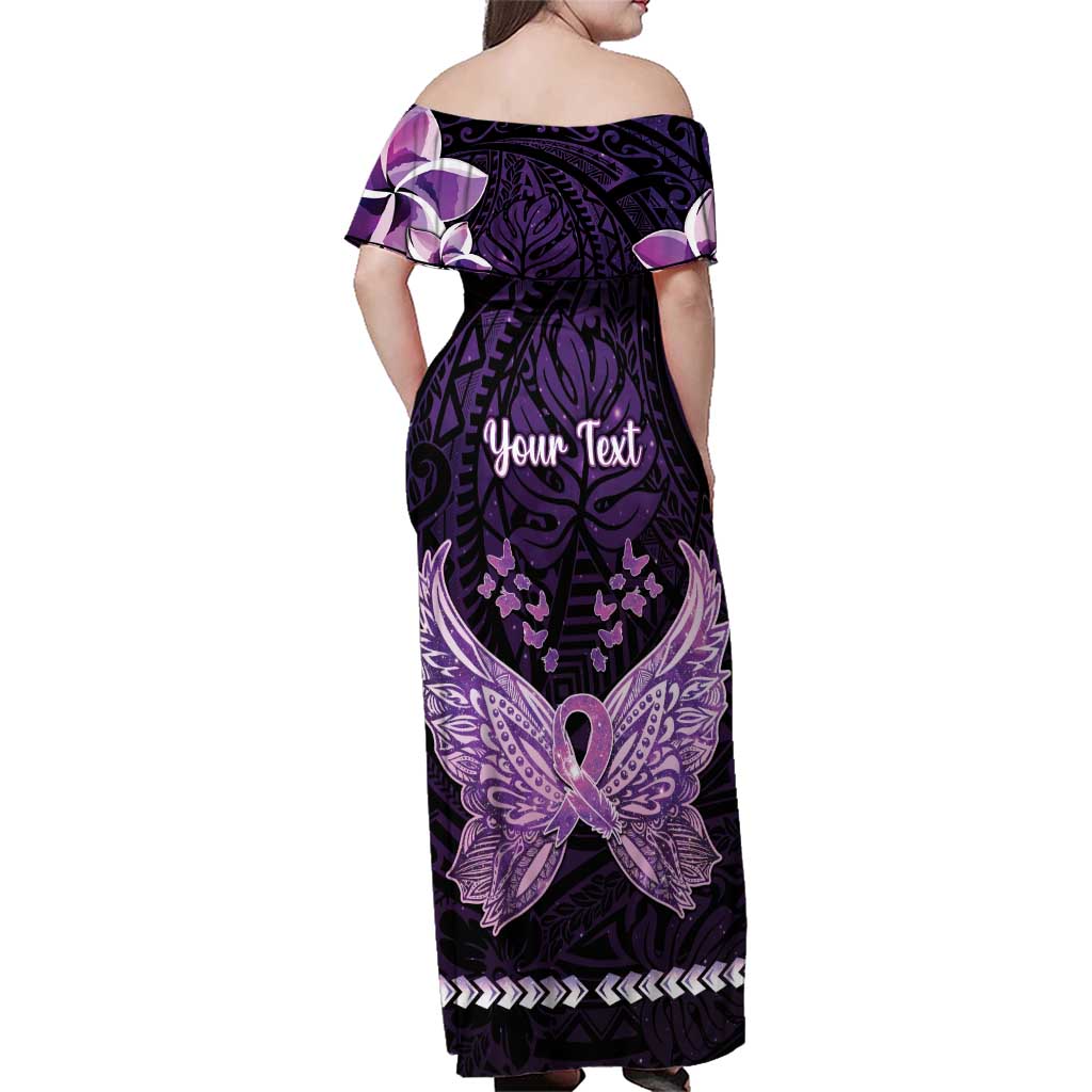 Personalised Alzheimer's Awareness Family Matching Off Shoulder Maxi Dress and Hawaiian Shirt You May Not Remember But I Will Never Forget LT05 - Polynesian Pride