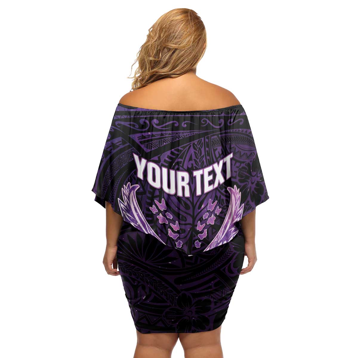 Personalised Alzheimer's Awareness Family Matching Off Shoulder Short Dress and Hawaiian Shirt You May Not Remember But I Will Never Forget LT05 - Polynesian Pride