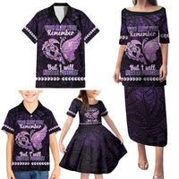 Personalised Alzheimer's Awareness Family Matching Puletasi and Hawaiian Shirt You May Not Remember But I Will Never Forget LT05 - Polynesian Pride