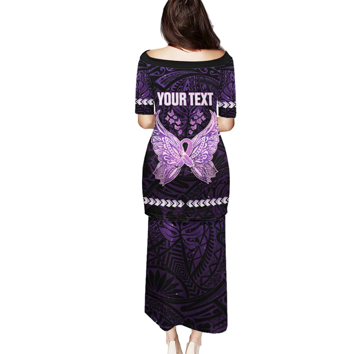 Personalised Alzheimer's Awareness Family Matching Puletasi and Hawaiian Shirt You May Not Remember But I Will Never Forget LT05 - Polynesian Pride